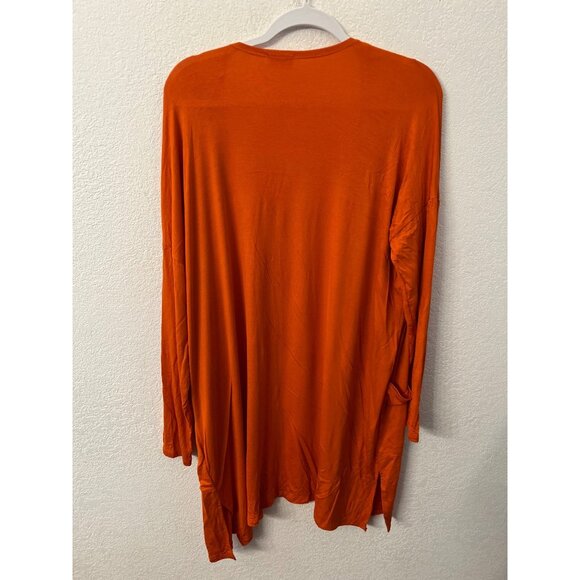 Texas True Threads Gameday Girl Orange Lightweight Open Front Cardigan With Pock - Picture 2 of 5